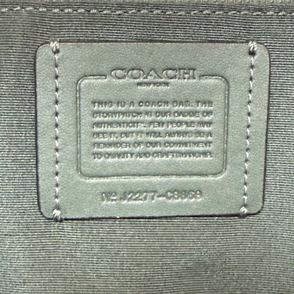 Coach City Tote Signature Canvas Brown Black Green Crest Logo Bag C3869 Designer - Picture 7 of 10